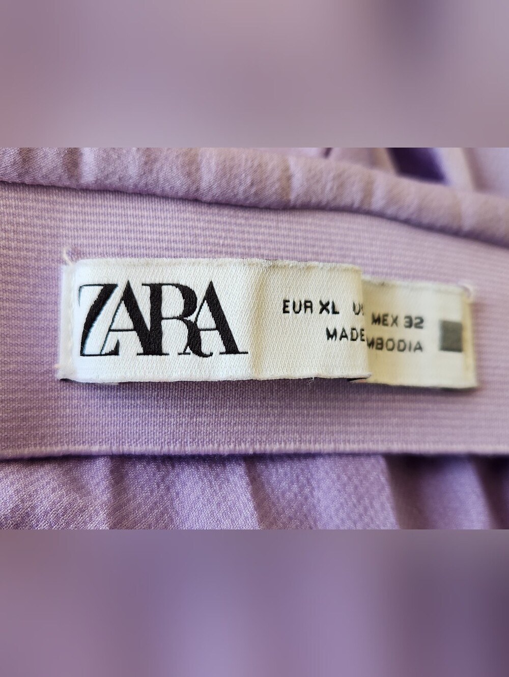 Zara Lavender Pleated Maxi Skirt Size XL - Picture 3 of 5